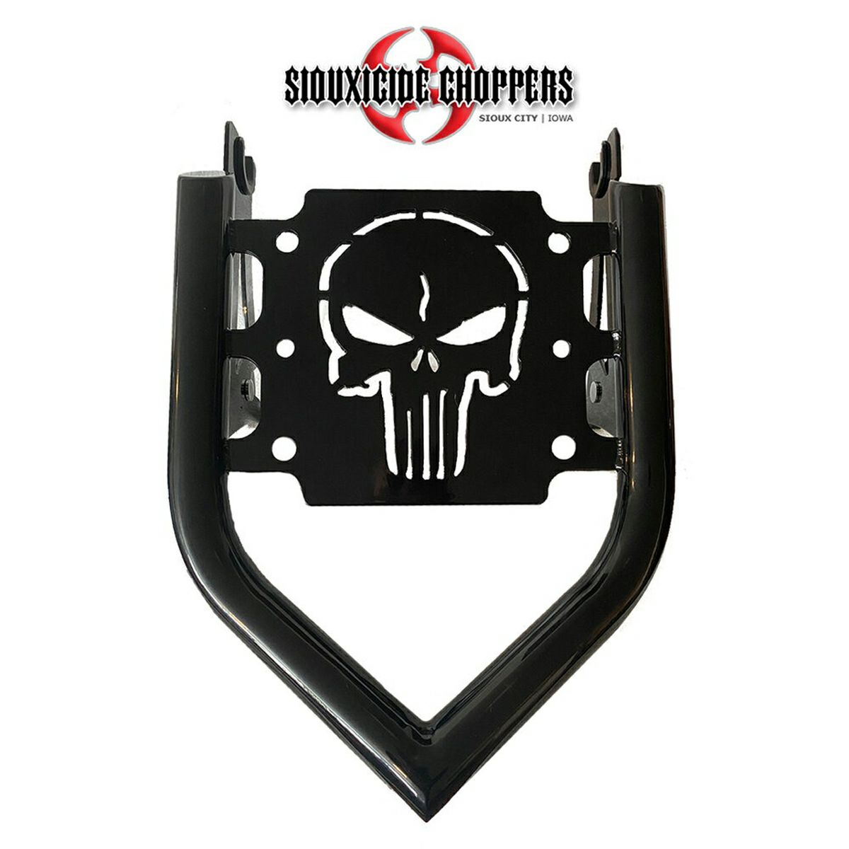 攻撃的なデザインでハーレーライダーを虜にするSiouxicide Choppersより待望の人気車種FXLRS/FXLRST/FLSB対応のシーシーバー＆ラゲッチラックが販売開始！6