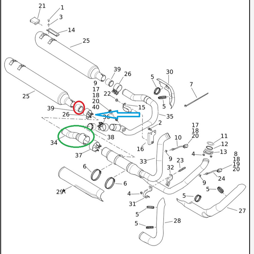ハーレー、トライク 2021年以降のスリップオンマフラー問題が解決。カスタムの幅が大幅に広がった。1　対象の部品等の確認画像